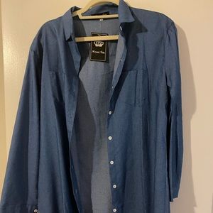 Chambray button up mini dress